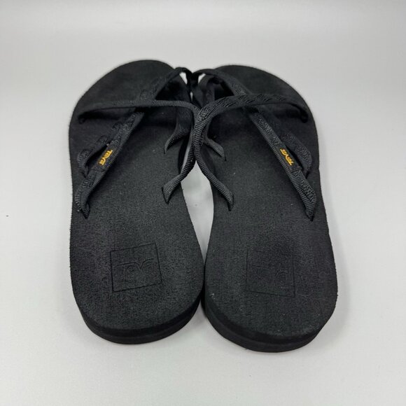 Teva Women's Olowahu Flip-Flop Size 9 US Black on Black Sandals Slip On 6840B - Picture 5 of 7